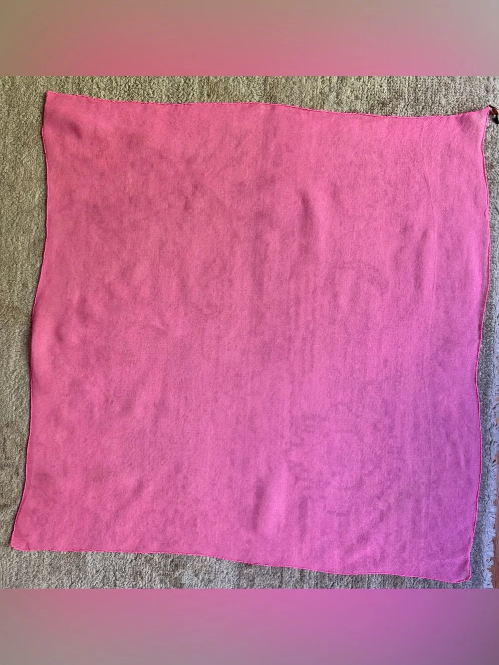VTG Vera Neumann Hot Pink Sheer Silk Scarf - Hand Rolled Hem Rare find 50’s-60’s